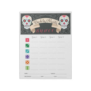 Dia de Los Muertos Bunco Spielkarte Notizblock