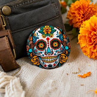 Dia de los Muertos Button