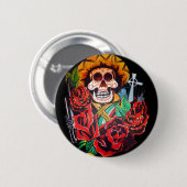 dia de Los Muertos Button (Vorne & Hinten)