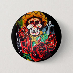 dia de Los Muertos Button