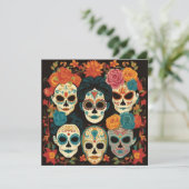 "Dia de los Muertos, Calavera Artistry Hub Einladung (Stehend Vorderseite)