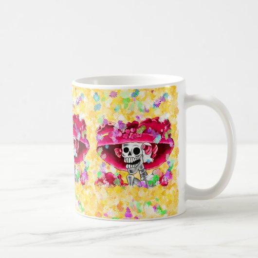 Dia De Los Muertos Calavera Catrina in Red Kaffeetasse (Rechts)