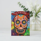 DIA DE LOS MUERTOS CALAVERA POSTKARTE (Stehend Vorderseite)