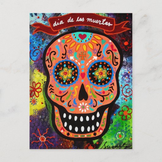 DIA DE LOS MUERTOS CALAVERA POSTKARTE (Vorderseite)