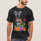Dia de Los Muertos Cat Day of the Dead Halloween T-Shirt (Vorderseite)