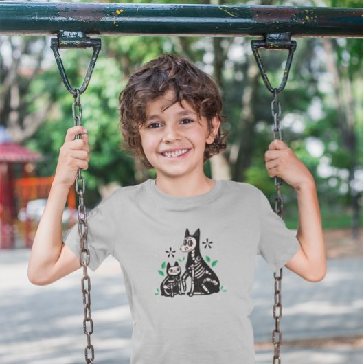 Día de los Muertos Cat & Dog Skeleton Tri-Blend Shirt