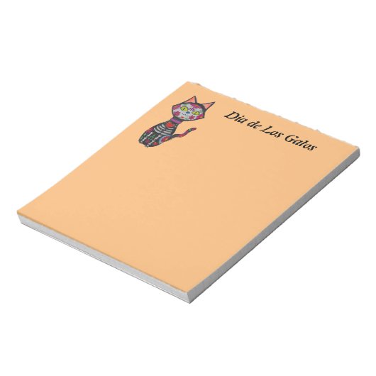 Dia de Los Muertos Cat Notizblock (Rotiert)
