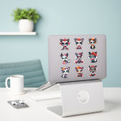Dia de Los Muertos Cat Stickers - Set von 9 Aufkleber (Laptop auf Schreibtisch)
