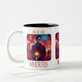 Dia de los Muertos Catrin con Calavera Zweifarbige Tasse