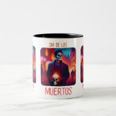 Dia de los Muertos Catrin con Calavera Zweifarbige Tasse (Mittel)