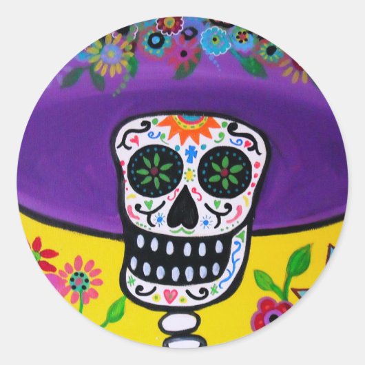 DIA DE LOS MUERTOS CATRINA RUNDER AUFKLEBER (Vorderseite)