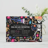 Día de los Muertos Celebration Einladung (Stehend Vorderseite)