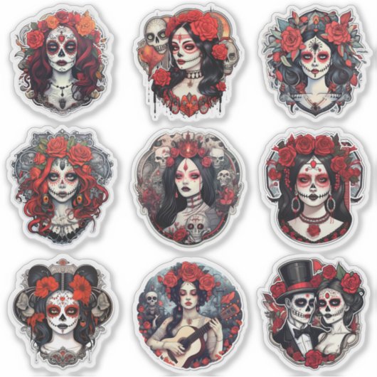 Dia de los Muertos Celebration Sticker Set (Vorderseite)