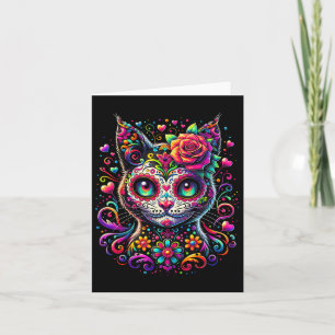 Dia De Los Muertos Cinco De Mayo Cat Sugar Skull Karte