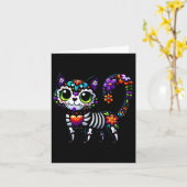 Dia De Los Muertos Cinco De Mayo Cat Sugar Skull Karte (Gelbe Blume)
