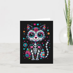 Dia De Los Muertos Cinco De Mayo Cat Sugar Skull Karte