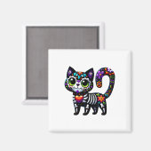 Dia De Los Muertos Cinco De Mayo Cat Sugar Skull Magnet (Vorderseite/Rückseite)