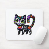 Dia De Los Muertos Cinco De Mayo Cat Sugar Skull Mousepad (Mit Mouse)