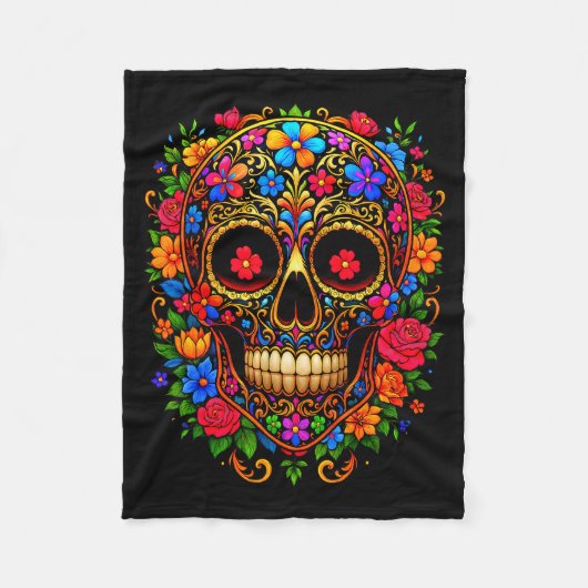 Dia De Los Muertos Costume Day Of The Dead Sugar S Fleecedecke (Vorderseite)
