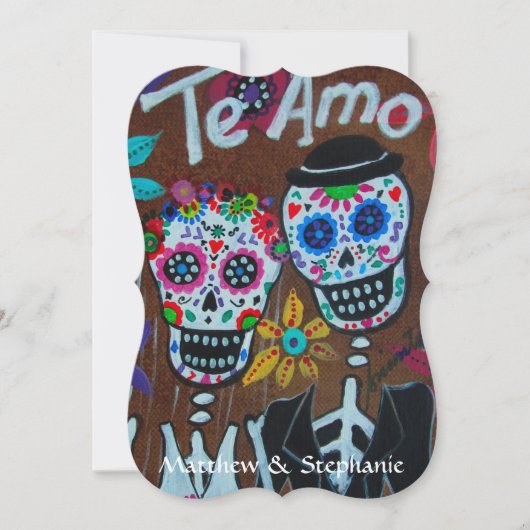 DIA DE LOS MUERTOS COUPLE WEDING INVITATION EINLADUNG (Vorderseite)