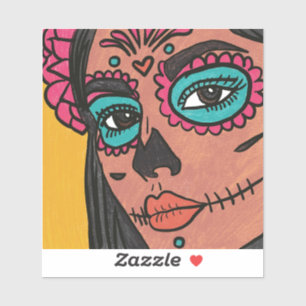 Dia de los Muertos Cultura Mexicana Hand Drawn Aufkleber