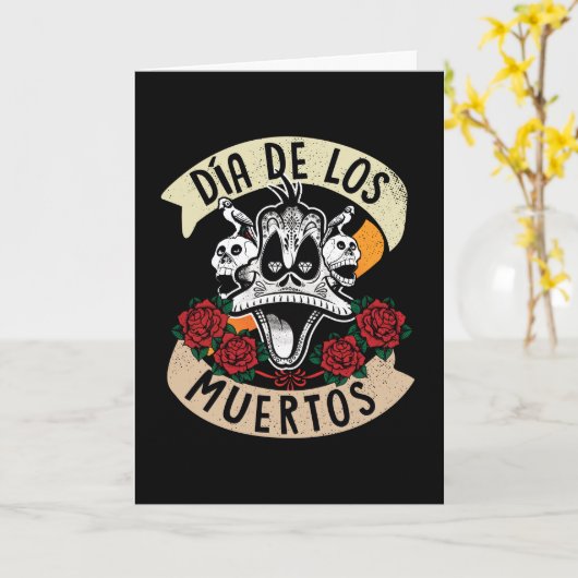 Día De Los Muertos DAFFY DUCK™ Karte (Gelbe Blume)