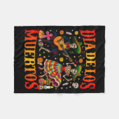 Dia De Los Muertos Dancing Skeletons Guitar Day Of Fleecedecke (Vorderseite (Horizontal))