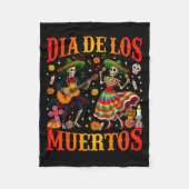 Dia De Los Muertos Dancing Skeletons Guitar Day Of Fleecedecke (Vorderseite)