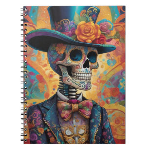 Dia de los Muertos Dapper Skeleton Notizblock