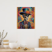 Dia de los Muertos Dapper Skeleton Poster (Küche)