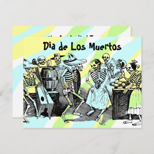 Dia de Los Muertos Day der toten Einladungen (Vorne/Hinten)