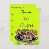 Dia de Los Muertos Day des toten Catrina lädt ein Einladung (Vorne/Hinten)