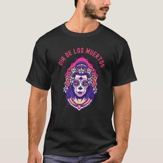 Dia de Los Muertos Day of the Dead Sugar Skull Cos T-Shirt (Vorderseite)