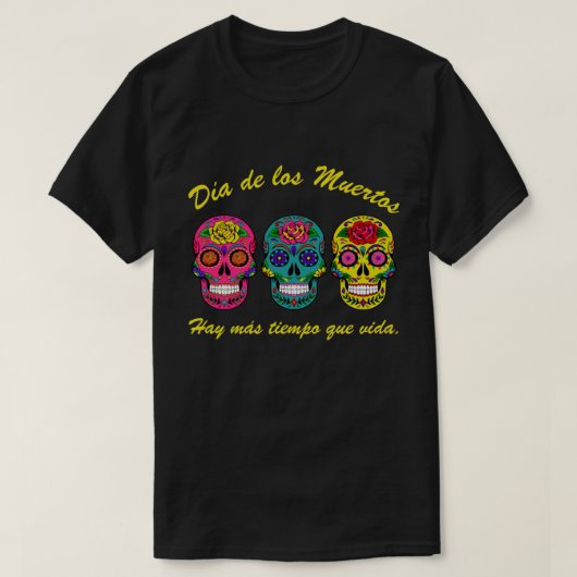 Día de Los Muertos drei zuckern Schädel Halloween T-Shirt (Design vorne)