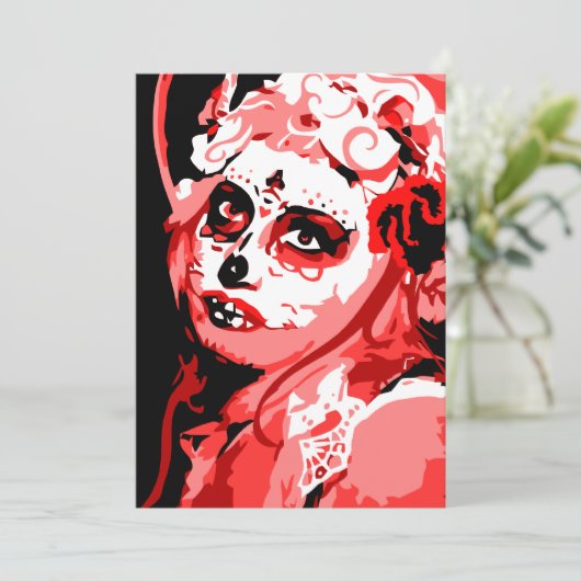 dia de los muertos einladung (Stehend Vorderseite)