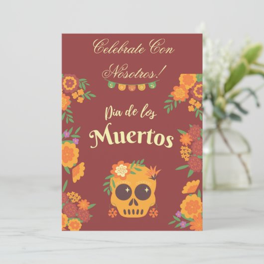 DIA DE LOS MUERTOS Einladung (Stehend Vorderseite)