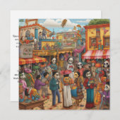 "Dia de los Muertos Fair" Einladung (Vorne/Hinten)