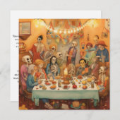 "Dia de los Muertos", Familienerinnerung Fiesta Einladung (Vorne/Hinten)