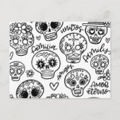 Dia De Los Muertos - Farben für Zuckerschellen Postkarte (Vorderseite)