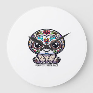 Dia De Los Muertos Faultier Aktiv-T-Shirt Große Wanduhr