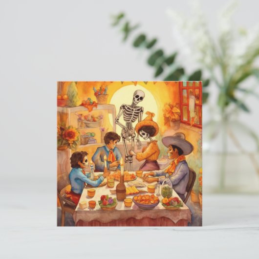 "Dia de los Muertos", Feier der Vorfahren Einladung (Stehend Vorderseite)