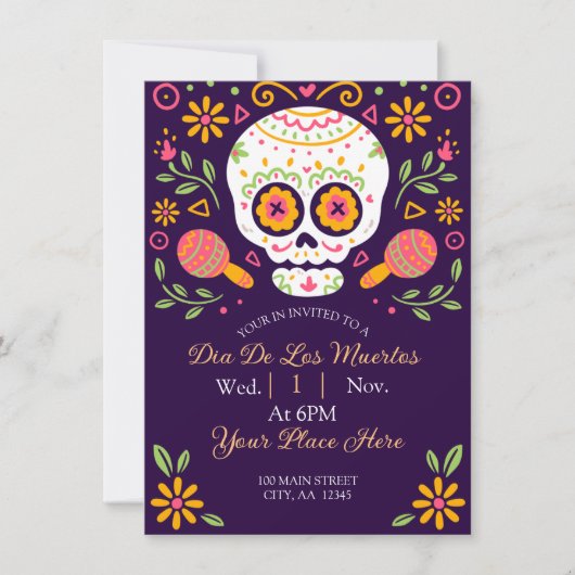 Dia De Los Muertos Feiertagskarte (Vorderseite)