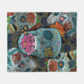 Dia De Los Muertos Fleecedecke (Vorderseite (Horizontal))