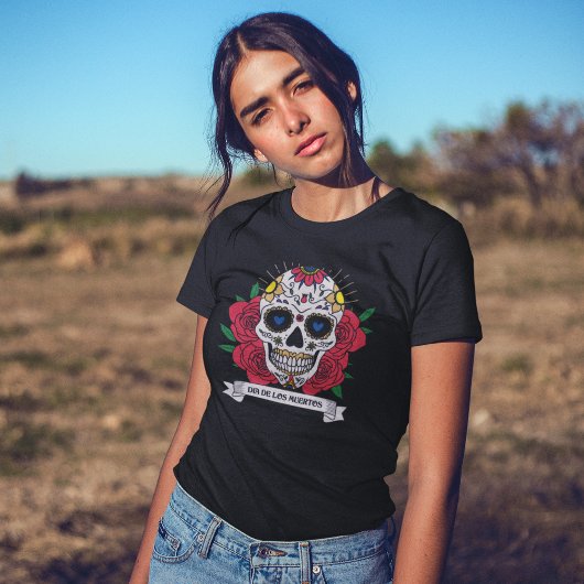 Dia de Los Muertos Floral Sugar Skull T-Shirt