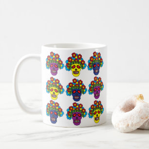 Dia De Los Muertos Floraler Totenkopf Kaffeetasse
