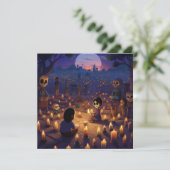 Dia de los Muertos Friedhof Marigold Meadows Einladung (Stehend Vorderseite)