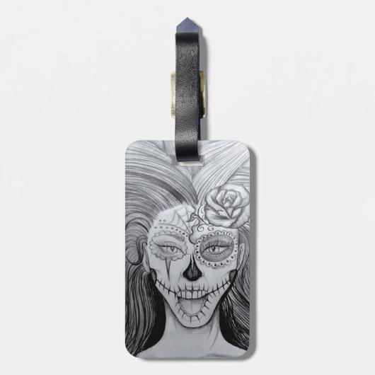 Dia de Los Muertos Gepäckanhänger (Rückseite vertikal)