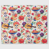 Dia de los Muertos Geschenkpapier (Flach)