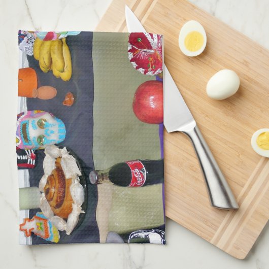 Dia de los Muertos Geschirrtuch (Viertel Falte)