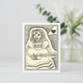 Dia de Los Muertos Girl mit Gitarre Postkarte (Stehend Vorderseite)